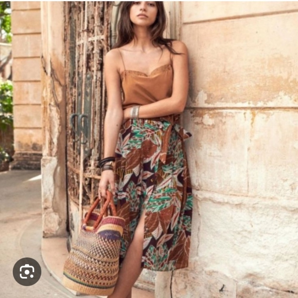 Sezane Silk Amandine Skirt and blouse
